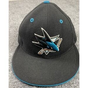 San Jose Sharks NHA Hat Adult Black Blue Ball Cap Hockey Logo‎ Mens Embroidered